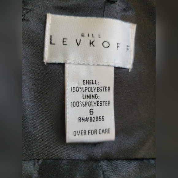 NWT BILL LEVKOFF Satin Strapless Pocketed Empire Waist Evening Dress SZ 6 Black - Picture 9 of 13